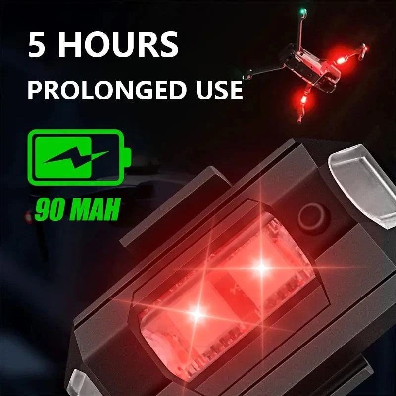 Universal LED Strobe Lights Motorcycle anti Collision Warning Light USB Charging 7Colors Drone Flash Turn Signal Indicator